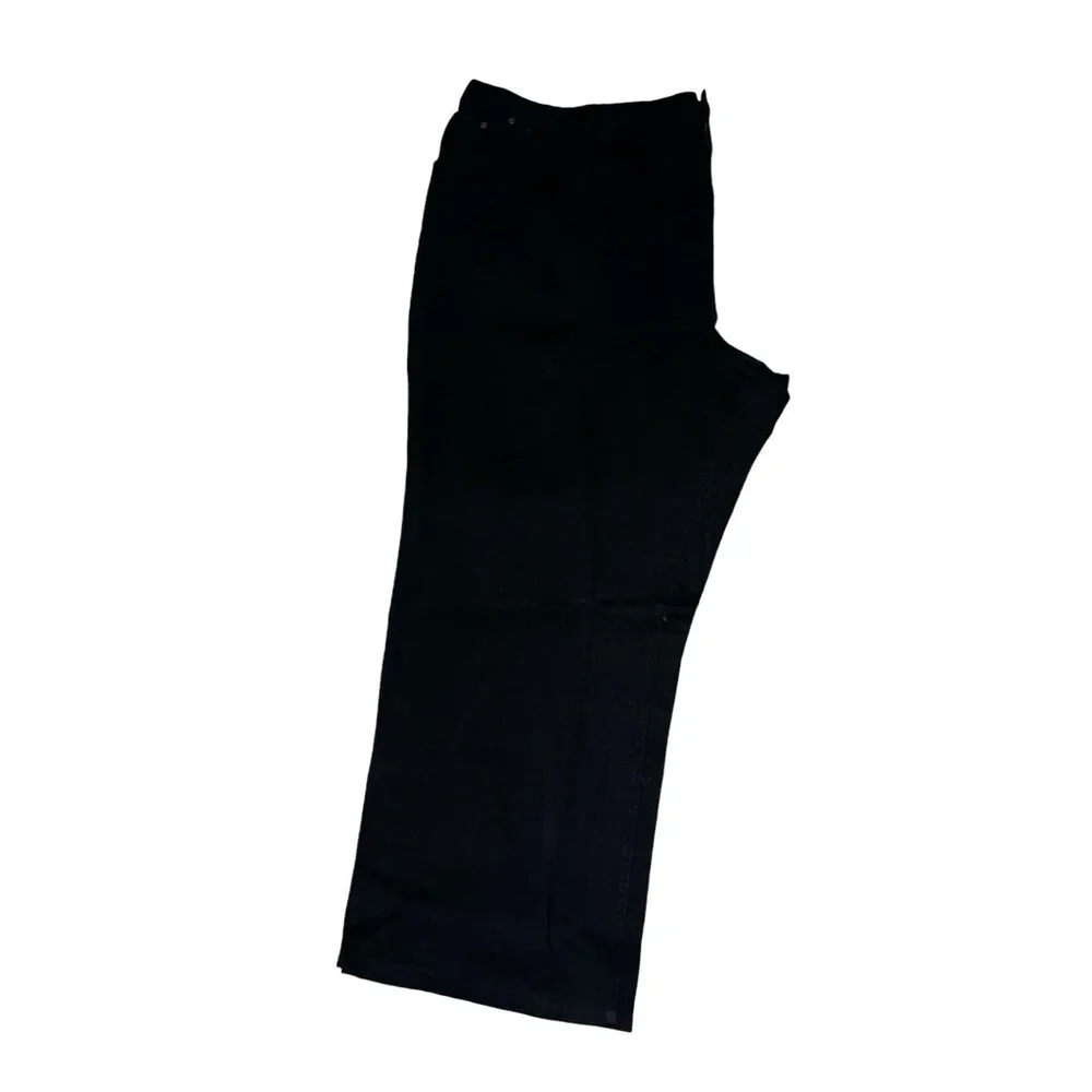 Woman Within NWOT Perfect Relaxed Cotton Jean Sz 30 Tall Black - Picture 5 of 8